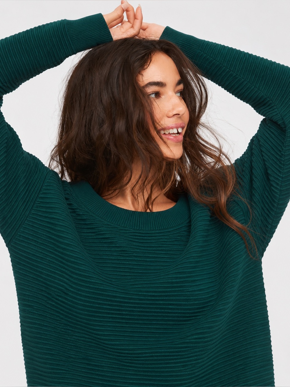 NWT OFFLINE Aerie Home Stretch Off The Shoulder Sweater size medium forest green